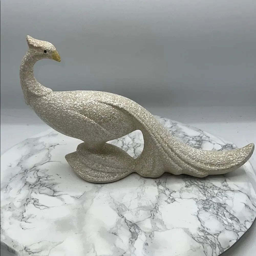 MADDUX OF CALIFORNIA VINTAGE 1950-1960s MCM Splatterware Peacock Figurine